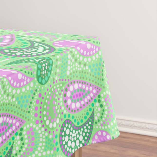 Turkish cucumbers abstract polka dot pattern tablecloth (In Situ)