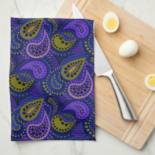 Turkish cucumbers abstract polka dot pattern tea towel