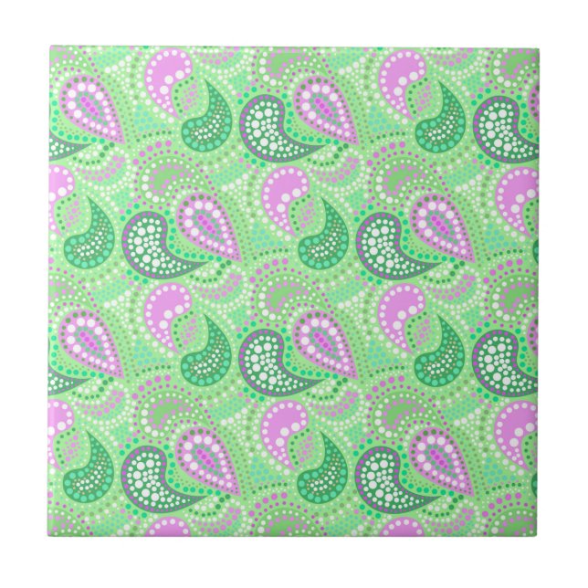 Turkish cucumbers abstract polka dot pattern  tile (Front)