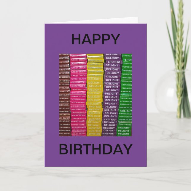 Turkish Delight Boxes Happy Birthday Card (Front)