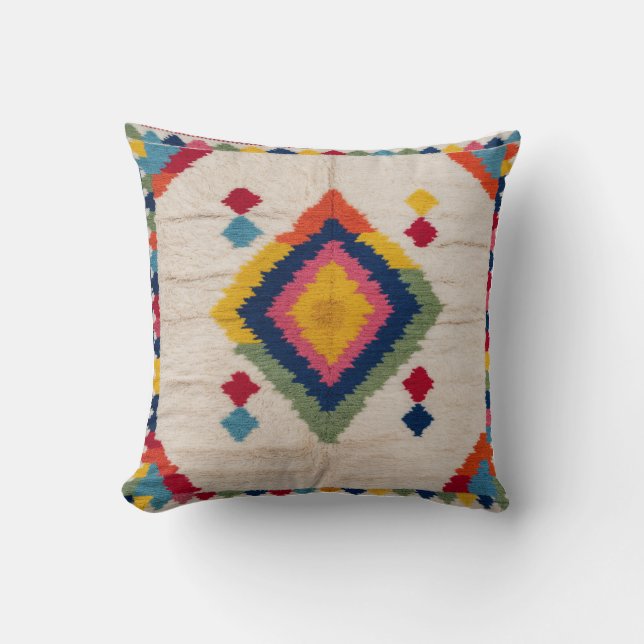 Turkish Delight: White Kilim Pillows for Boho Chic (Front)