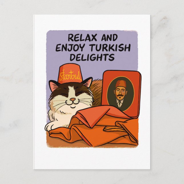 Turkish Delights & Catnaps Postcard (Front)