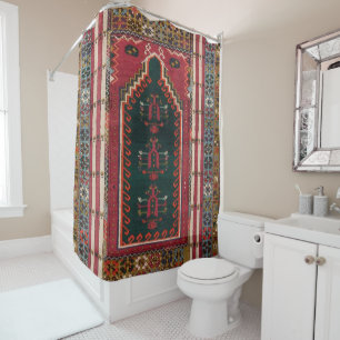 Turkish design of beautiful carpet shower curtain
