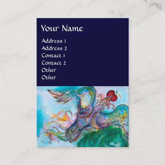 TURKISH FAIRY TALE / Flying Phoenix with Apple Business Card (Front)