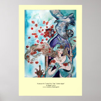 TURKISH FAIRY TALE / PRINCESS,RED ROSES AND HAWK POSTER