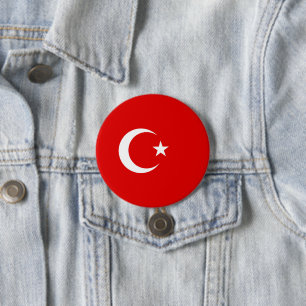 Turkish flag 7.5 cm round badge