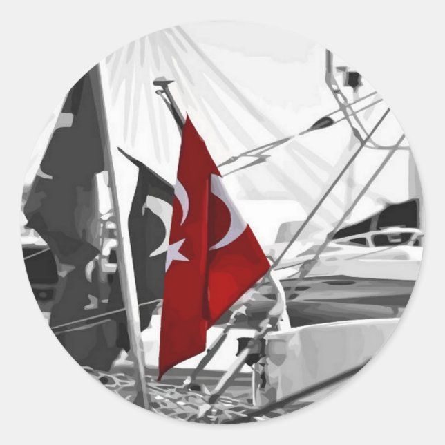 Turkish Flag - Al Sancak Classic Round Sticker (Front)