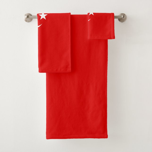 Turkish flag bath towel set (Insitu)