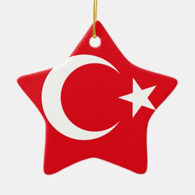 Turkish Flag Ceramic Tree Decoration (Front)