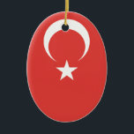 Turkish Flag Ceramic Tree Decoration<br><div class="desc">The Funniest Ornaments,  T-shirts,  Hoodies,  Stickers,  Buttons and Novelty gifts from http://www.Shirtuosity.com.</div>