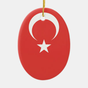 Turkish Flag Ceramic Tree Decoration