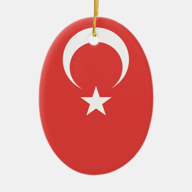 Turkish Flag Ceramic Tree Decoration (Front)