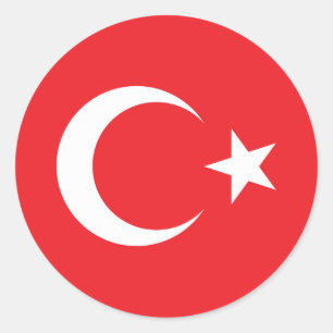 Turkish Flag Circle Classic Round Sticker