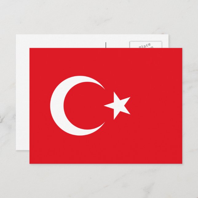 Turkish Flag, Flag of Turkey Postcard (Front/Back)