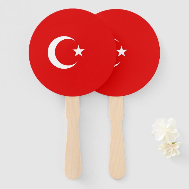 Turkish flag hand fan (Front and Back)