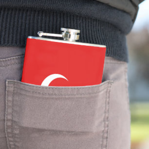 Turkish flag hip flask