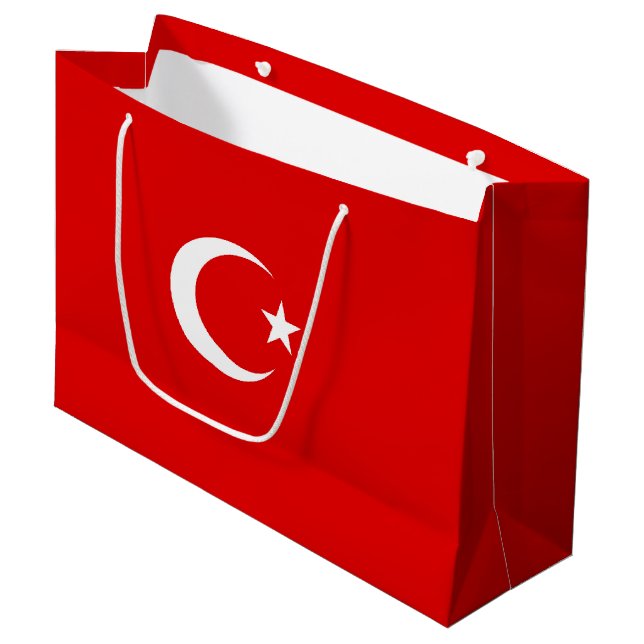 Turkish flag large gift bag (Front Angled)