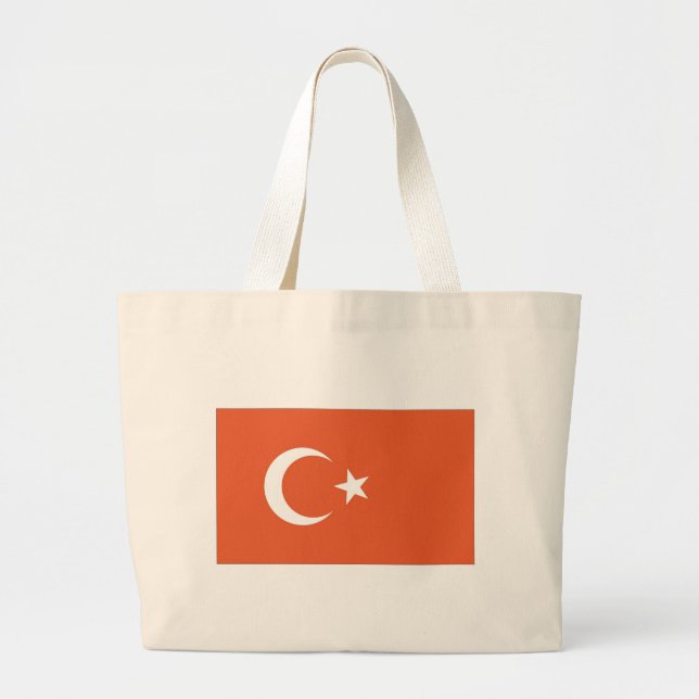 Turkish Flag Large Tote Bag (Front)