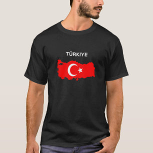 Turkish Flag Map Map Graphic Culture Home Moon T-Shirt