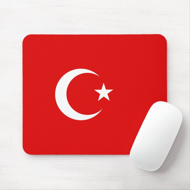 Turkish flag mouse pad (With Mouse)