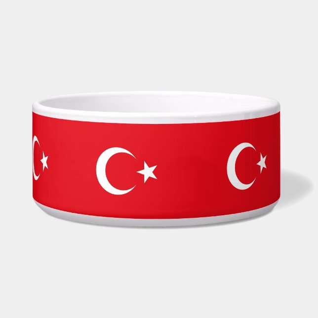 Turkish Flag on Pet Bowl (Left)