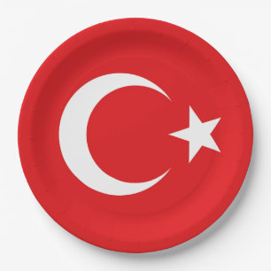 Turkish flag paper plate