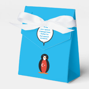 Turkish Flag Talking Ms. Penguin Personalised  Favour Box