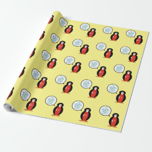 Turkish Flag Talking Ms. Penguin Personalised  Wrapping Paper