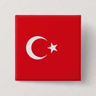 Turkish Flag (Turkey) 15 Cm Square Badge
