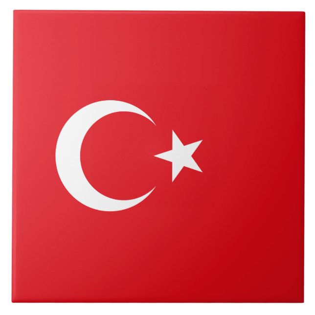Turkish Flag (Turkey) Tile (Front)