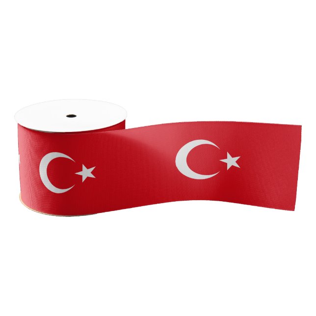 Turkish Flag & Turkey travel, holiday/sports Grosgrain Ribbon (Spool)
