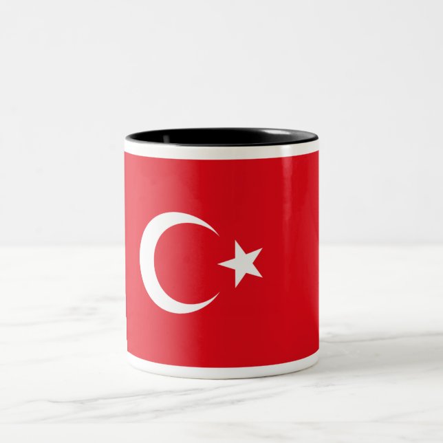 Turkish Flag Two-Tone Coffee Mug (Center)