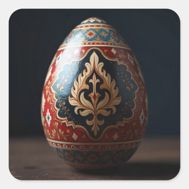 Turkish Flame Easter Egg Square Sticker (Front)