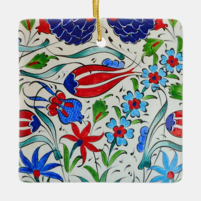 Turkish floral design ceramic ornament (Front)