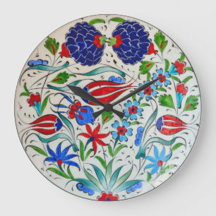 Turkish floral design large clock