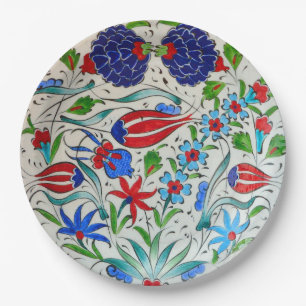 Turkish floral design paper plate