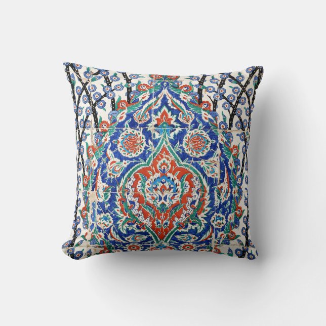 Turkish floral tiles cushion (Front)