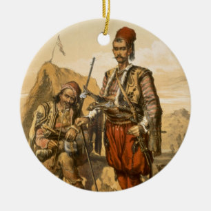Turkish foot soldiers in the Ottoman army, pub. by Ceramic Tree Decoration
