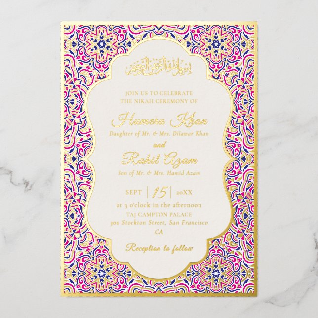Turkish Geometric Motif Pattern Islamic Wedding (Front)