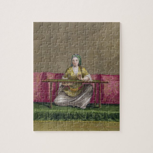 Turkish Girl, embroidering, 18th century (engravin Jigsaw Puzzle (Vertical)