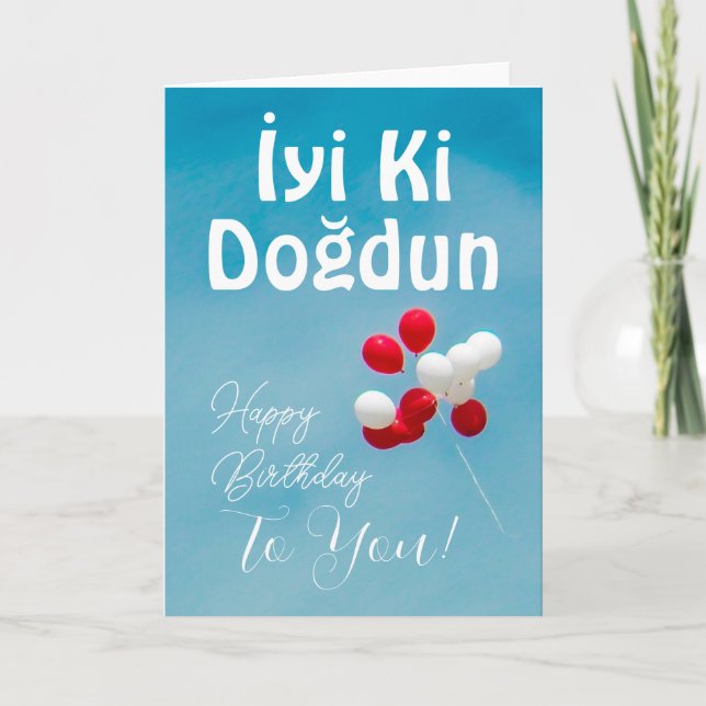 Turkish Happy Birthday Card/ İyi Ki Doğdun Card (Front)
