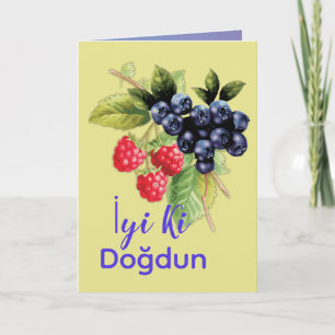 Turkish Happy Birthday Doğum Günü Kartı Colourful Card