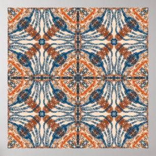 Turkish Inspired: Textured Navy & Terracotta Poster