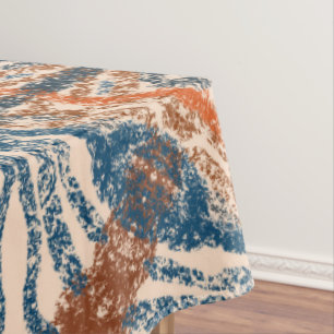 Turkish Inspired: Textured Navy & Terracotta Tablecloth