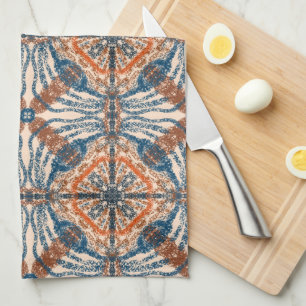 Turkish Inspired: Textured Navy & Terracotta Tea Towel