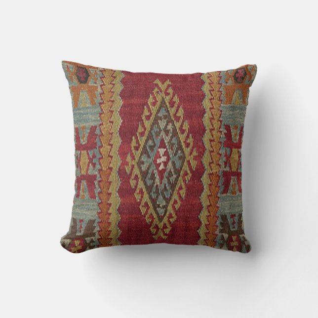 Turkish Kilim Carpet Rug Cushion (Front)