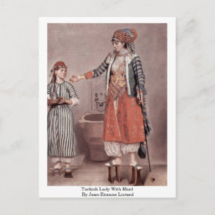 Turkish Lady With Maid By Jean-Etienne Liotard Postcard