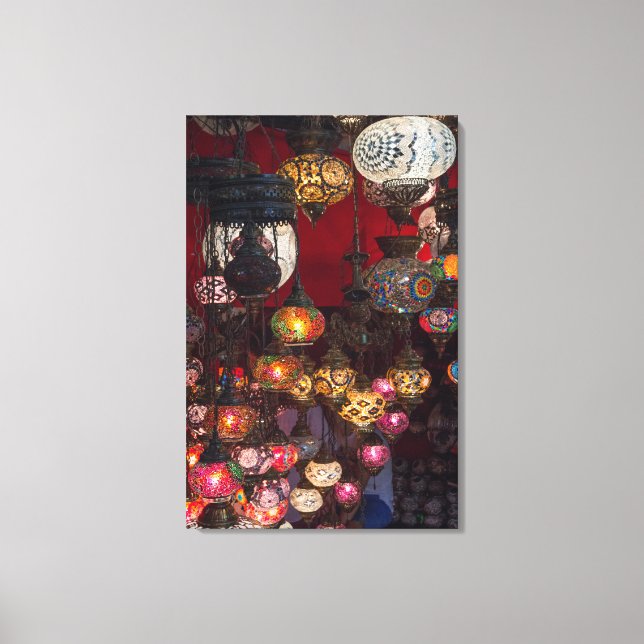 Turkish Lanterns At Market Canvas Print (Front)
