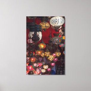 Turkish Lanterns At Market Canvas Print