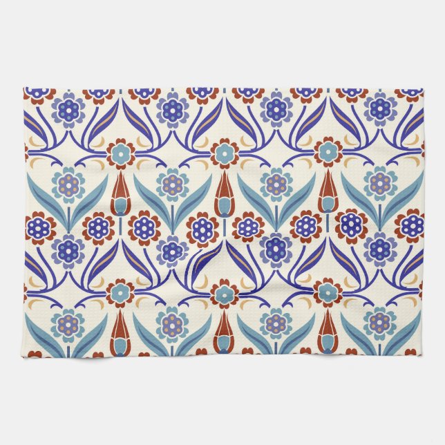 Turkish Mosaic: Colourful Seamless Pattern Tea Towel (Horizontal)